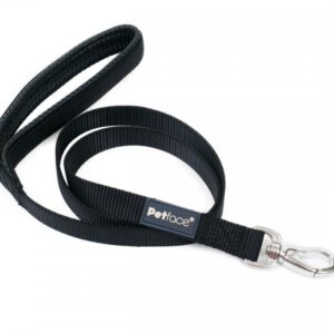 Padded Nylon Dog Lead Small Black